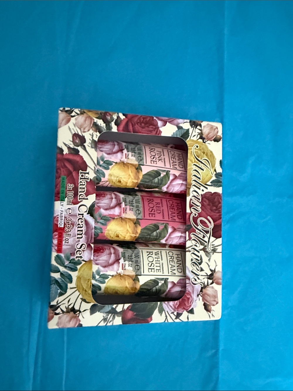 Hand Cream Set with Floral Packaging - Pink & Yellow Roses